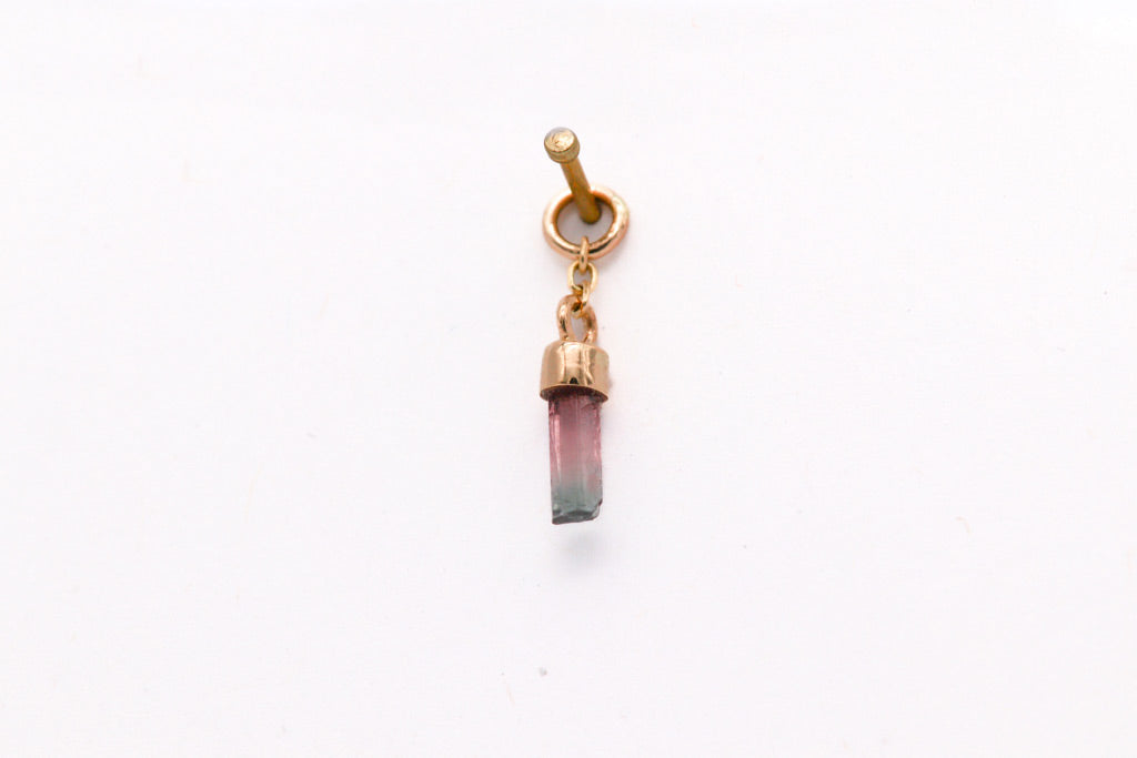 Watermelon Tourmaline Charm - Naga